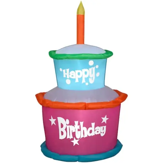 3.5ft. Airblown&reg; Inflatable Birthday Cake with Candle {1}
