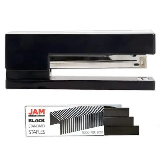 JAM Paper Desk Stapler & Staples Set Black/Black {1}
