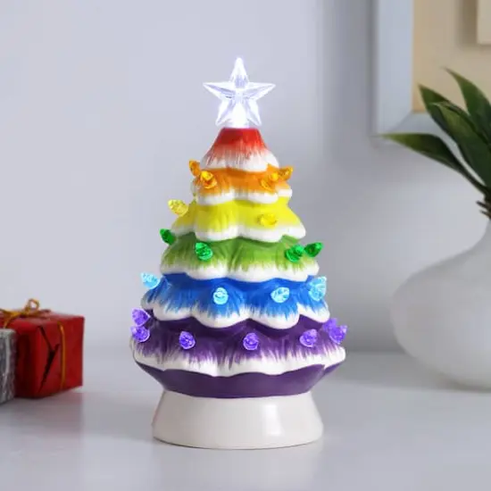 7" Nostalgic Ceramic Rainbow Tree {3}