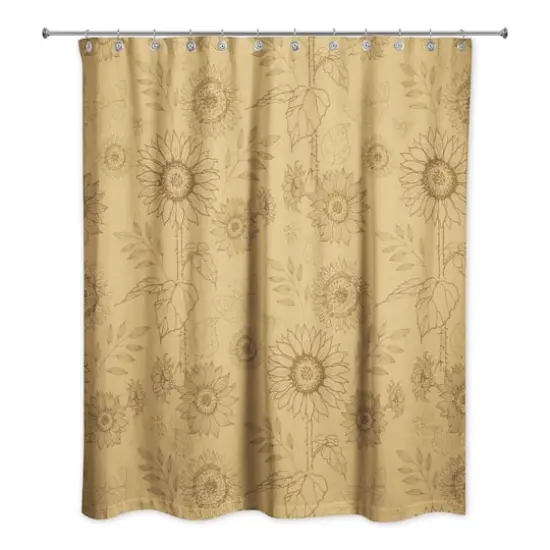 Sunflower Icons Shower Curtain Gold {1}