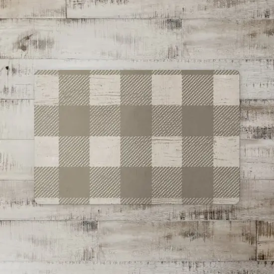 Taupe Buffalo Check Floor Mat {3}