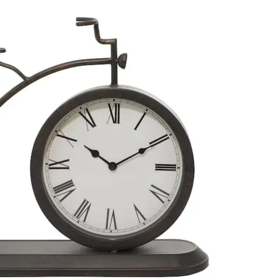 19" Black Metal Vintage Bicycle Clock {5}