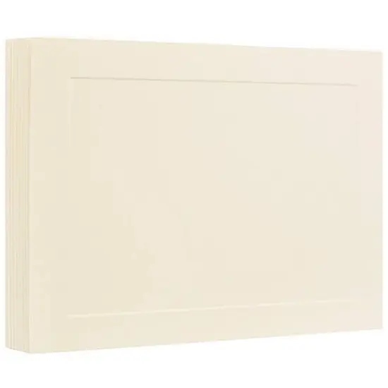 JAM Paper 4.25" x 5.5" Ivory Panel Blank Flat Note Cards {3}