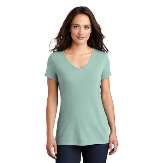 District&reg; Women's Perfect Tri&reg; V-Neck T-Shirt Heathered Dusty Sage {4}