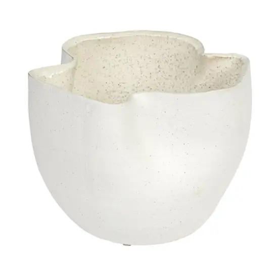 Hello Honey&reg; 7.25" White Sand Finish Ruffled Stoneware Planter {1}