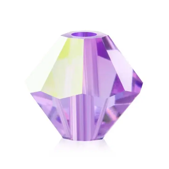 John Bead PRECIOSA 6mm Czech Crystal Bicone Beads, 36ct. Violet AB {1}