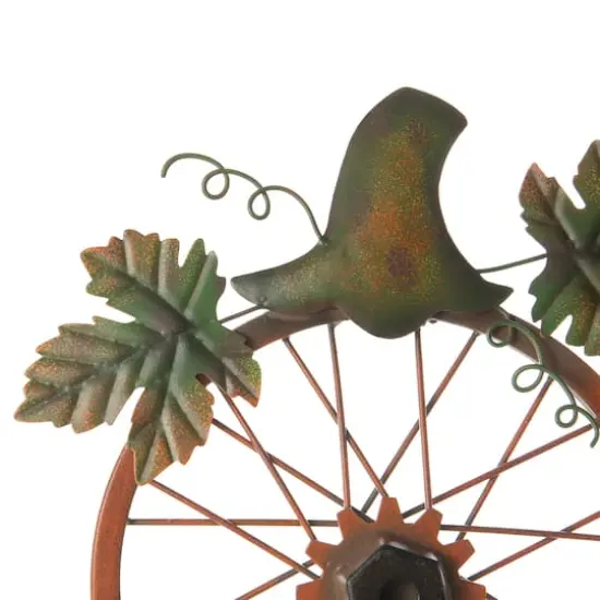 Glitzhome&reg; 33.25" Fall Metal Bicycle Wheel Pumpkin Porch D&eacute;cor {6}