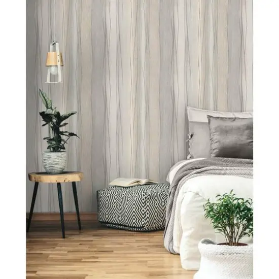RoomMates Making Waves Peel & Stick Wallpaper Gray/Tan {4}