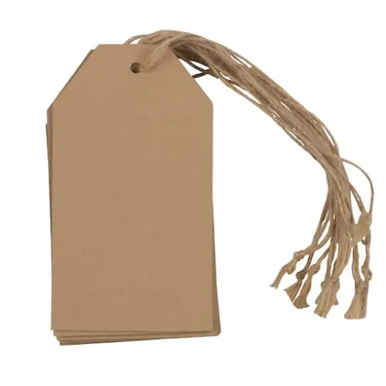 JAM Paper Brown Recycled Kraft Premium Gift Tags with Twine String, 10ct. {3}