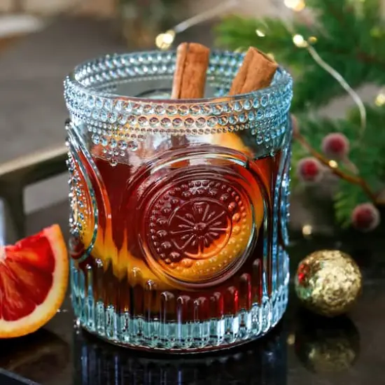 Kate Aspen&reg; 10oz. Retro Arch Floral Drinking Glasses, 6ct. Blue {1}