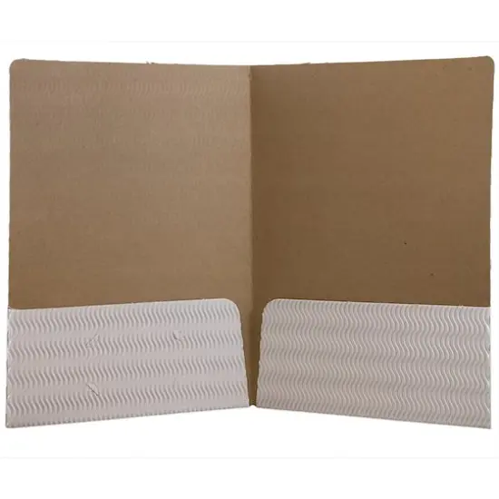 JAM Paper Corrugated Textured 2-Pocket Folders, 6ct. White {4}