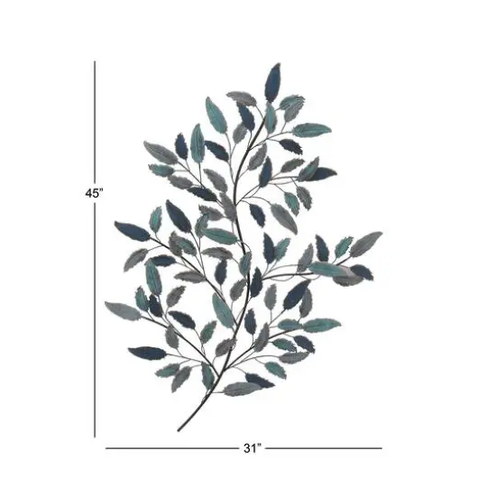 Blue Metal Leaf Traditional Wall Decor {8}