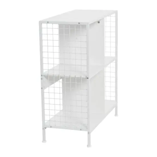 Household Essentials 28" 4-Compartment Trellis Storage Bookshelf White {6}