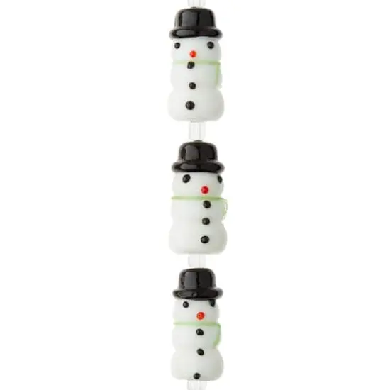 Snowman Lampwork Beads, 23mm by Bead Landing&trade; {1}