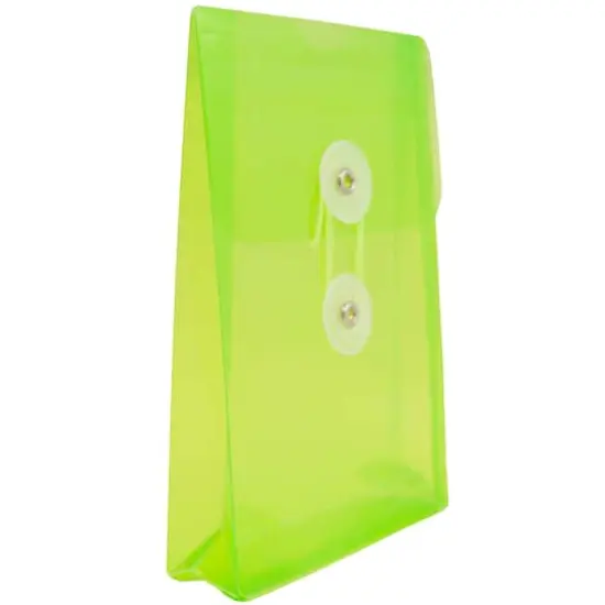 JAM Paper 4.25" x 6.25" Plastic Button & String Tie Closure Envelopes, 12ct. Lime Green {4}