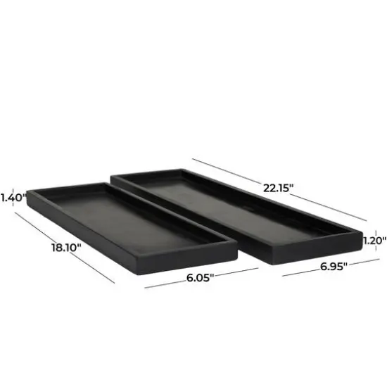 CosmoLiving by Cosmopolitan Marble Tray Set Black {6}