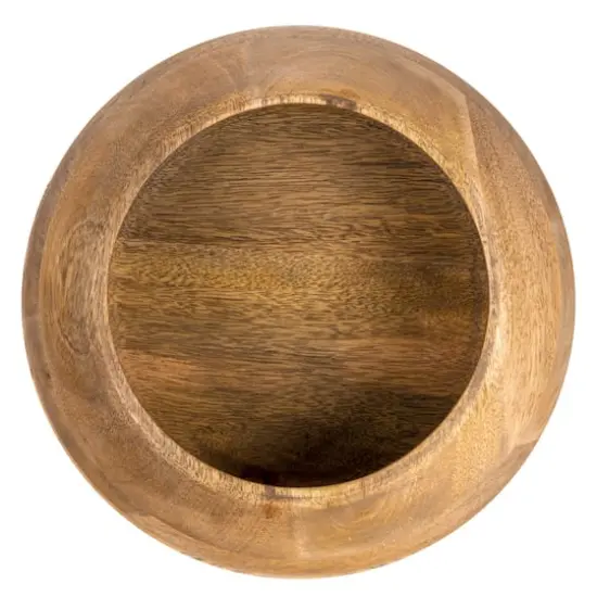 Hello Honey&reg; 9.2" Modern Round Wood Bowl Natural Finish {5}