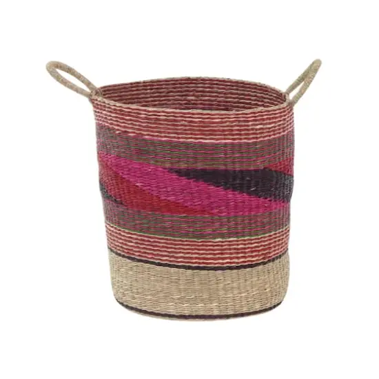 Pink Sea Grass Eclectic Storage Basket Set {3}
