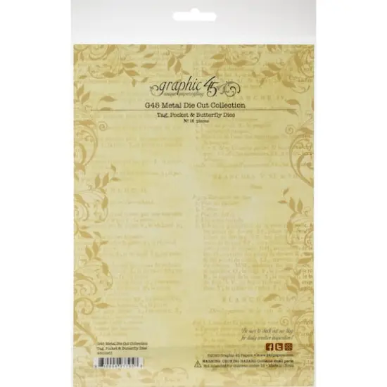 Graphic 45 Staples Dies-Tag, Pocket & Butterfly {3}