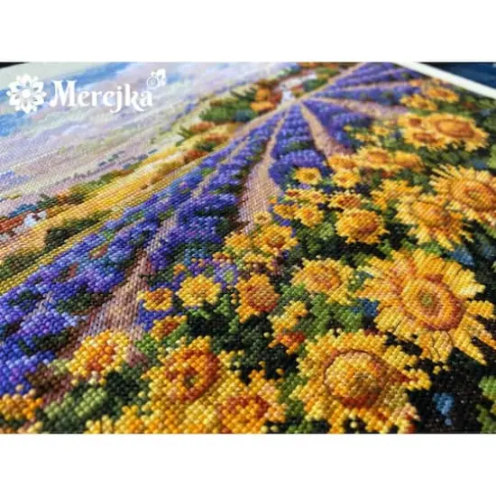 Merejka Fields of Lavender & Sunflowers Counted Cross Stitch Kit {5}