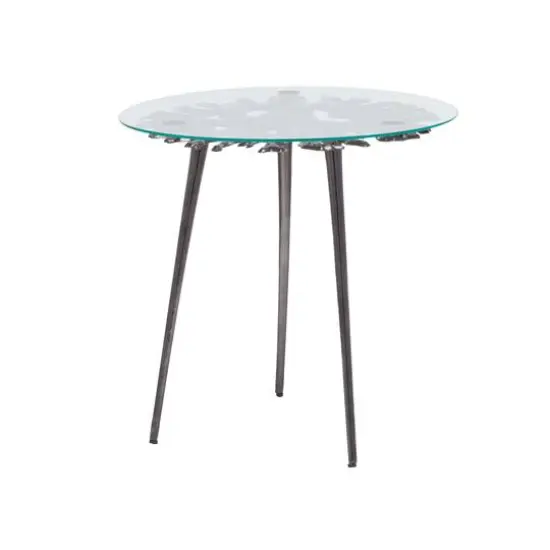 Black Aluminum Modern Accent Table, 22" x 22" x 22" {4}