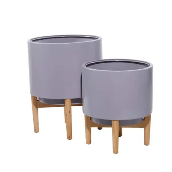 Gray Iron Contemporary Planter Set {4}