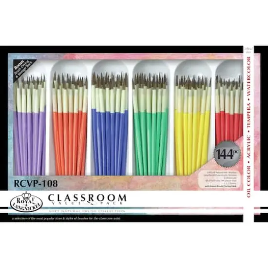 Soft Natural Hair Paint Brushes, 144ct. {1}