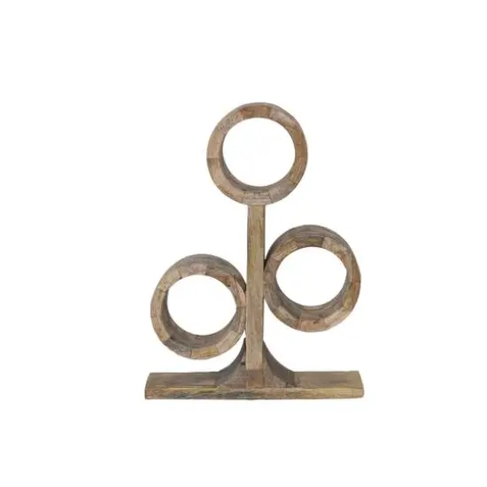 Hello Honey&reg; 15.25" Natural Mango Wood Circular Wine Rack {8}