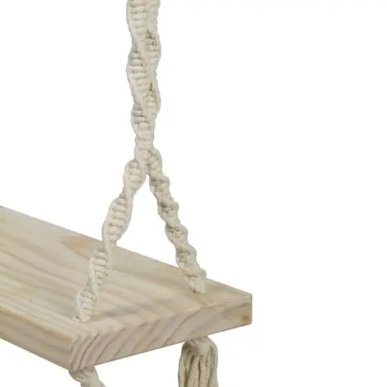 22" Ivory Rope Wooden Swing Chair {5}