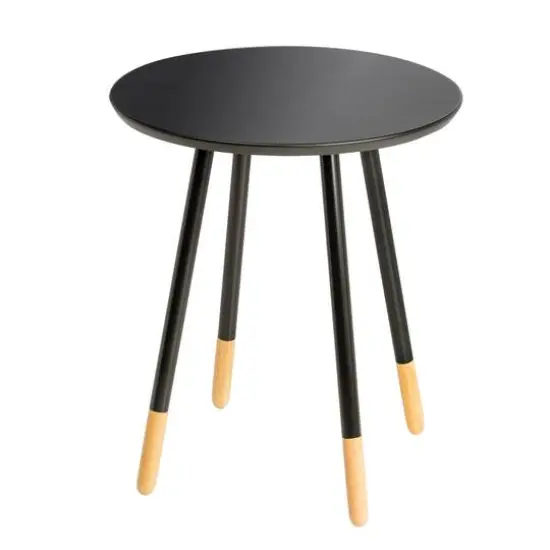 Honey Can Do Black Round End Table {5}