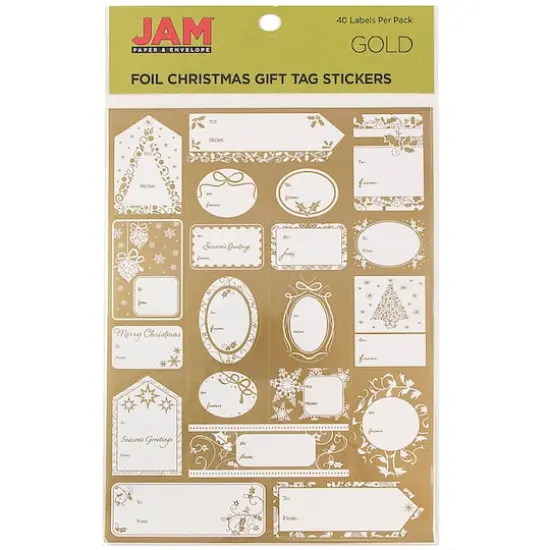 JAM Paper Matte Gold Foil Christmas Gift Tag Stickers {1}