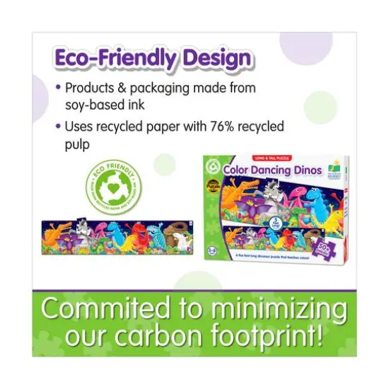 Long & Tall Puzzle - Color Dancing Dinos: 50+ Pcs {7}