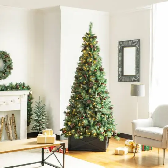 Glitzhome&reg; 26" Black Wooden Tree Collar {7}