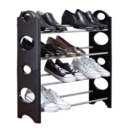 Simplify 12-Pair Stackable Shoe Caddy Rack {1}