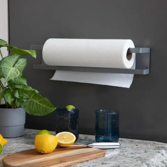 Household Essentials 16" Metal Magnetic Paper Towel Holder Gray {4}