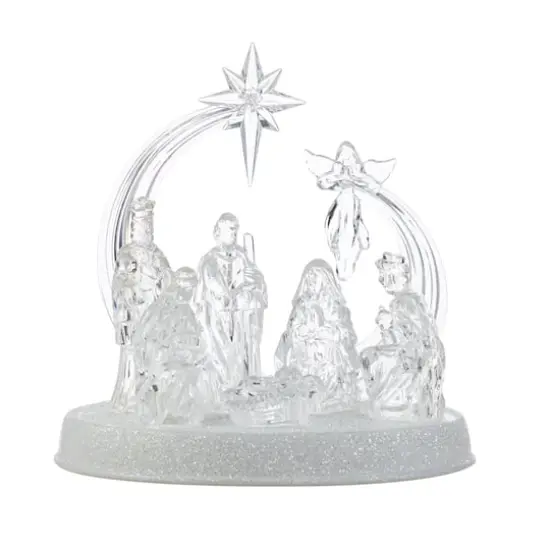 Glitzhome&reg; 9" Christmas Lighted Acrylic Tabletop Nativity Scene Figurine {8}