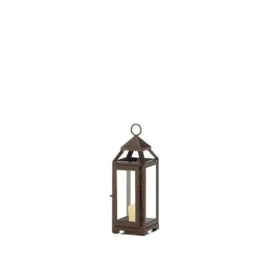 11" Iron & Glass Copper Lantern {4}