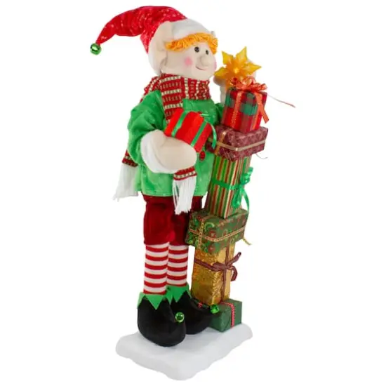 30" Santa's Little Animated Elf with Lighted Star Musical Christmas Figure {4}