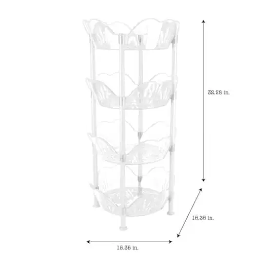 Kitchen Details White 4-Tier Large Basket Shelf {4}
