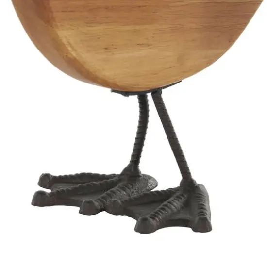 Brown Abstract Minimalistic Wood Swan Sculpture Set {6}