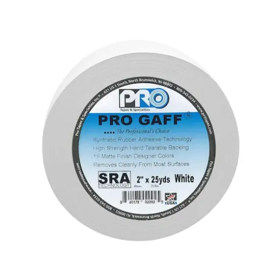 Pro Tape White Pro Gaff&reg; Gaffers Tape, 2" x 25yd. {1}