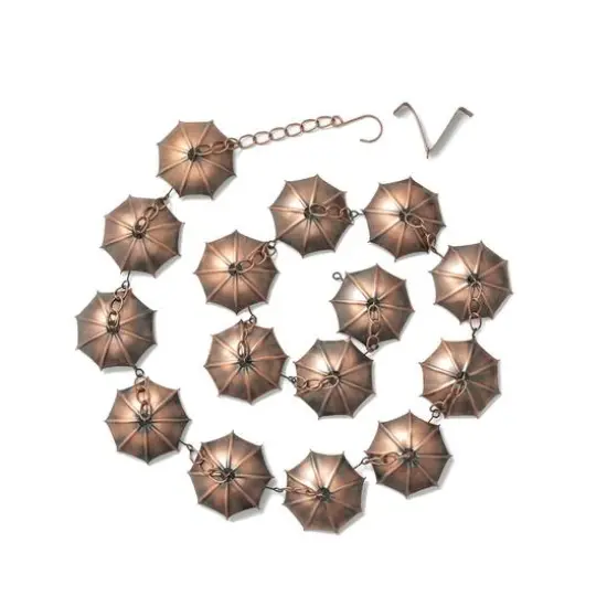 Glitzhome&reg; 8.5ft Faux Copper Umbrella Shaped Rain Chain {1}