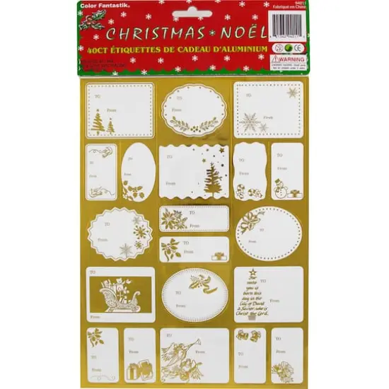 JAM Paper Gold Foil Christmas Gift Tag Stickers {1}