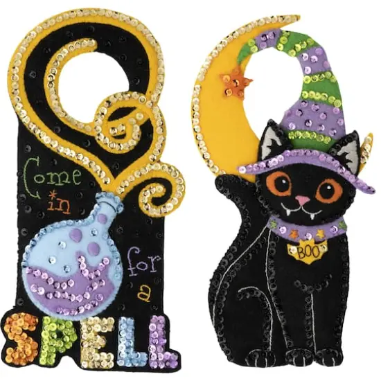 Bucilla&reg; Spellbound Greetings Felt Door Applique Hanger Kit Set {1}