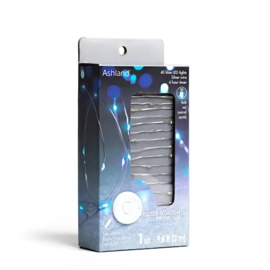 40ct. Blue Silver Wire LED String Lights by Ashland&reg; {6}