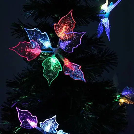 3ft. Fiber Optic Color Changing Artificial Christmas Tree with Star & Flower Decorations {6}