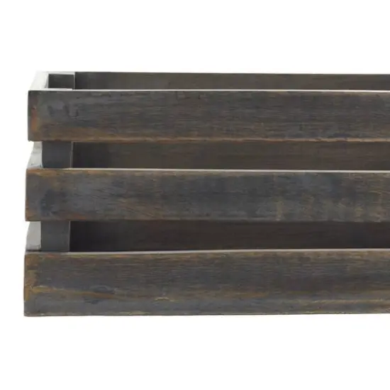 Brown Mango Wood Farmhouse Tray Set {8}