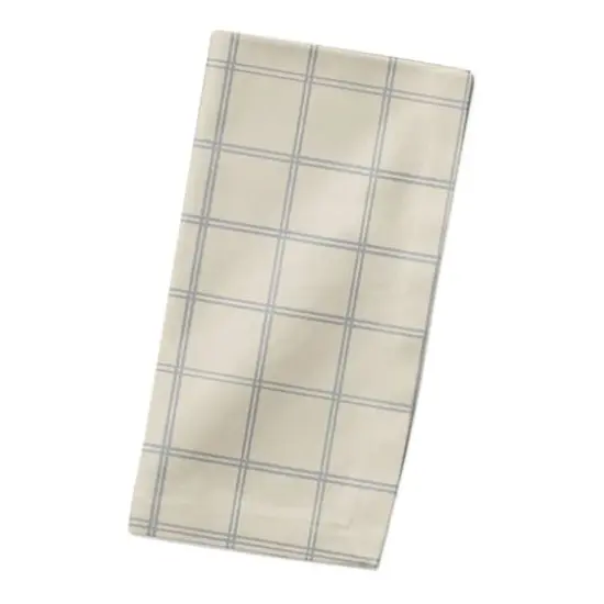 Gray & Cream Check Cotton Twill Napkin {3}
