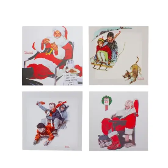 Norman Rockwell Classic Christmas Scene Canvas Prints Set, 4ct. {1}