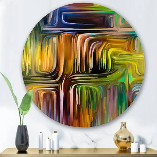 Designart - Colour Fusion I - Modern Metal Circle Wall Art {4}
